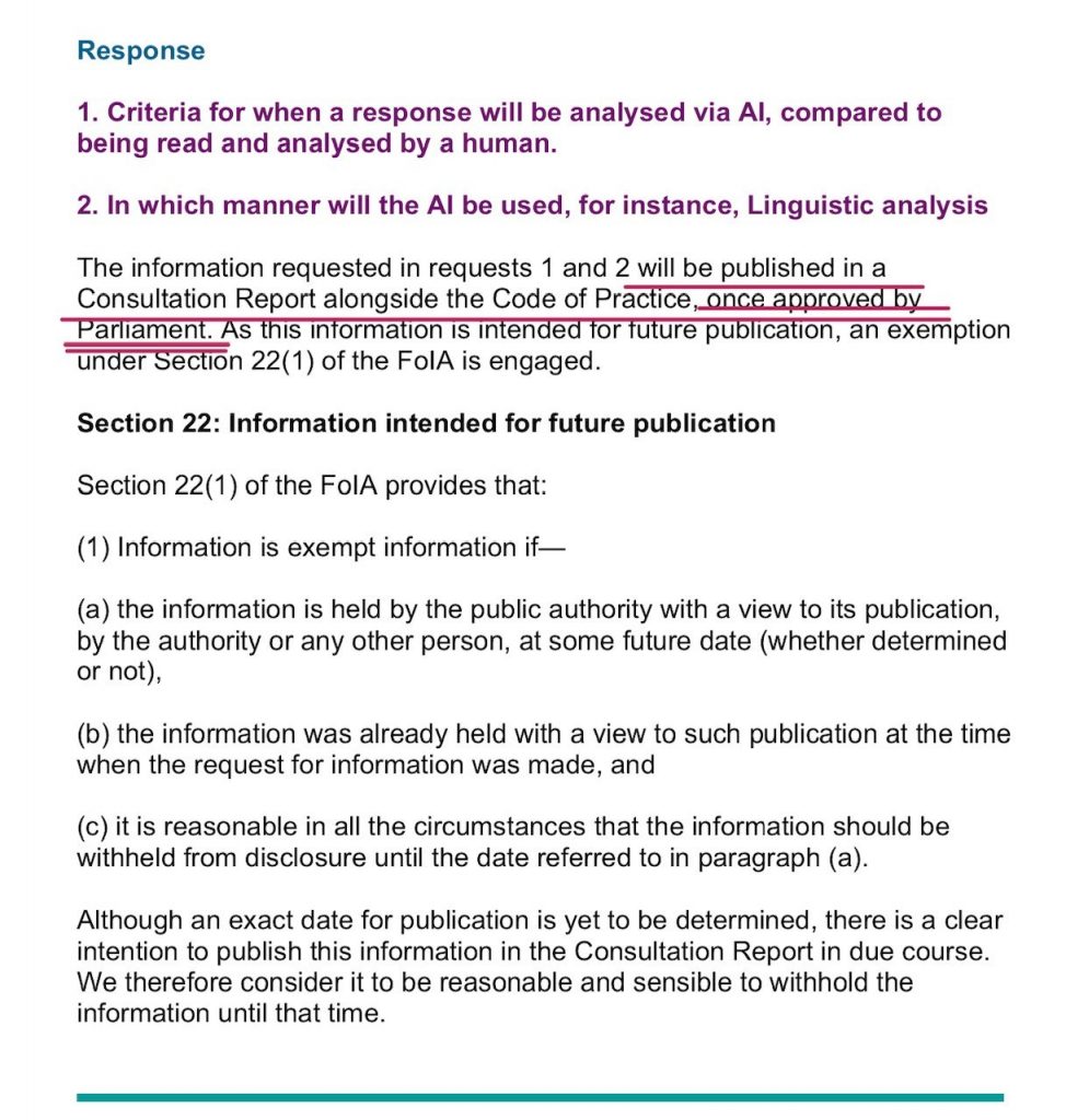 FOI re. EHRC consultation process